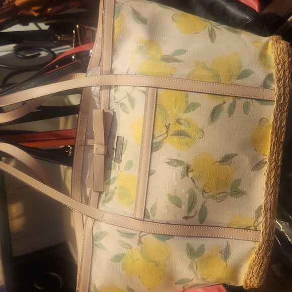 kate spade Handbags - KATE SPADE CANVAS STORYBOOK LEMON PRINT TOTE EUC